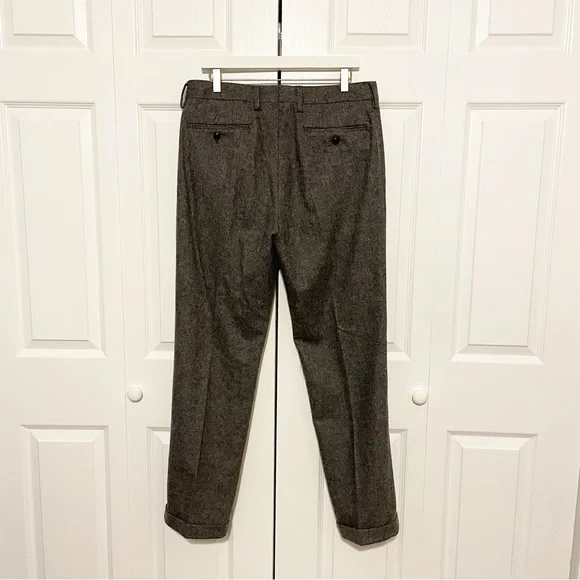 Bonobos Gray Tailored Wool Dress Pants Cuffed Hem Trouser Straight Leg Size 33 - Picture 5 of 8